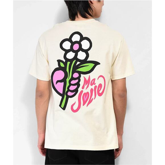 Ma Jolie Fleur Cream T-Shirt Medium XL - Picture 1 of 5